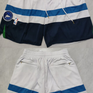 Men's Minnesota Timberwolves White Shorts (Run Small)