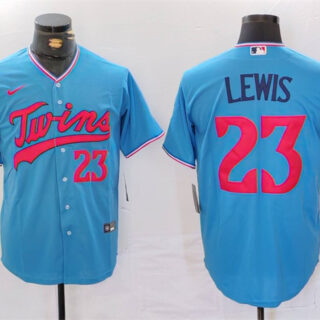 Men's Minnesota Twins #23 Royce Lewis Blue Cool Base Stitched Jersey