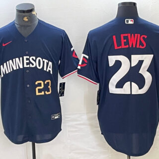 Men's Minnesota Twins #23 Royce Lewis NAVY Cool Base Stitched Baseball Jersey