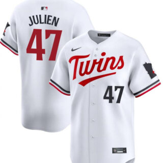 Men's Minnesota Twins #47 Edouard Julien White 2024 Home Limited Stitched Baseball Jersey