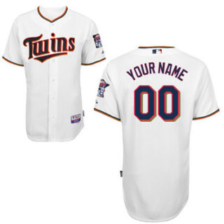 Men's Minnesota Twins Authentic Customized Home White Baseball Jersey Cheap