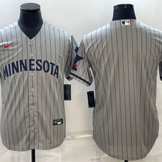 Men's Minnesota Twins Blank 2023 Grey Home Team Cool Base Stitched Jersey