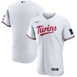 Men's Minnesota Twins Blank White 2023 Home Team Flex Base Stitched Jersey