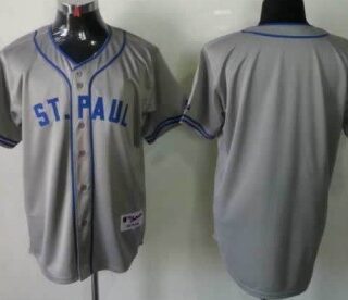 Men's Minnesota Twins Customized 1948 St. Paul Gray Jersey