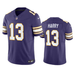 Men's Minnesota Vikings #13 N'Keal Harry Purple 2023 F.U.S.E. Throwback Vapor Untouchable Limited Stitched Jersey