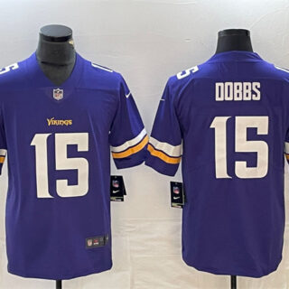 Men's Minnesota Vikings #15 Josh Dobbs Purple Vapor Untouchable Limited Stitched JerseyS