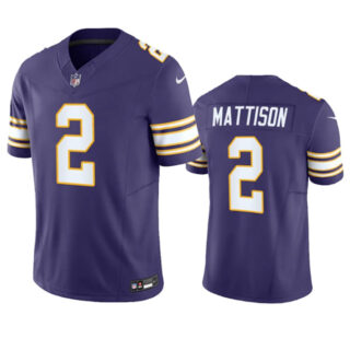 Men's Minnesota Vikings #2 Alexander Mattison Purple 2023 F.U.S.E. Vapor Untouchable Limited Stitched Jersey