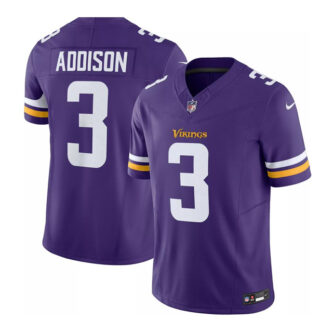 Men's Minnesota Vikings #3 Jordan Addison Purple 2023 F.U.S.E. Vapor Untouchable Limited Stitched Jersey