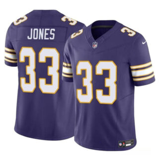 Men's Minnesota Vikings #33 Aaron Jones Purple F.U.S.E. Vapor Untouchable Throwback Limited Stitched Jersey