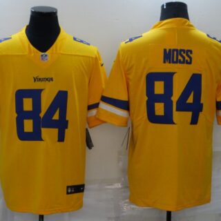 Men's Minnesota Vikings #84 Randy Moss Gold Inverted Legend Stitched NFL Jersey