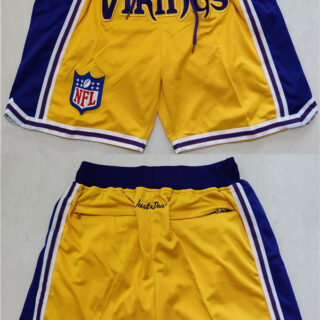Men's Minnesota Vikings Yellow Shorts (Run Smaller)