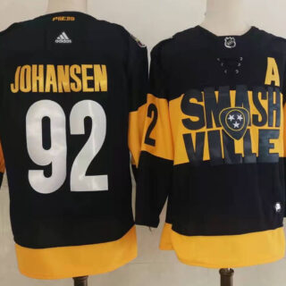 Men's Nashville Predators #92 Ryan Johansen Black 2022 Stadium Series adidas Stitched NHL Jersey