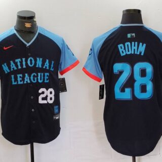 Men's National League #28 Alec Bohm Navy 2024 All-Star Limited Stitched Baseball Jerseys