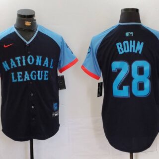 Men's National League #28 Alec Bohm Navy 2024 All-Star Limited Stitched Baseball Jerseys