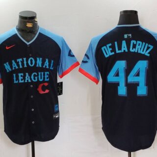 Men's National League #44 Elly De La Cruz Navy 2024 All-Star Limited Stitched Baseball Jerseys