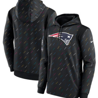 Men's New England Patriots 2021 Charcoal Crucial Catch Therma Pullover Hoodie