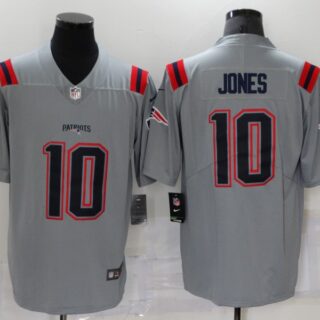 Men's New England Patriots #10 Mac Jones Grey 2021 Inverted Legend Stitched NFL Nike Limited Jersey