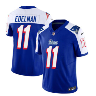 Men's New England Patriots #11 Julian Edelman Blue White 2023 F.U.S.E. Vapor Limited Stitched Football Jersey