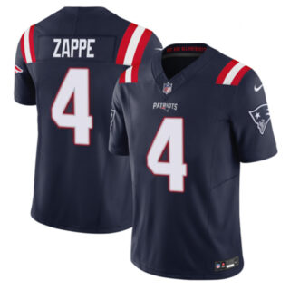 Men's New England Patriots #4 Bailey Zappe Navy 2023 F.U.S.E. Vapor Limited Stitched Football Jersey