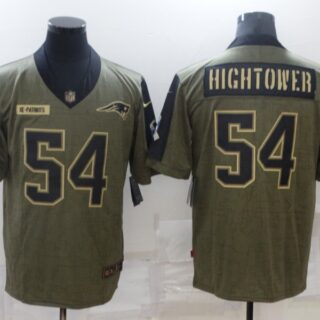 Men's New England Patriots #54 Tedy Bruschi Nike Olive 2021 Salute To Service Retired Player Limited Jersey
