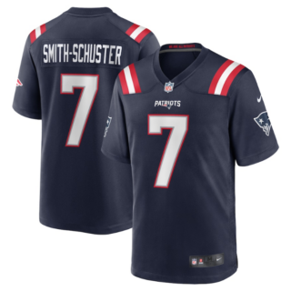 Men's New England Patriots #7 JuJu Smith-Schuster Navy Stitched Game Jersey