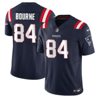 Men's New England Patriots #84 Kendrick Bourne Navy 2023 F.U.S.E. Vapor Limited Stitched Football Jersey