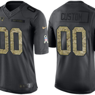 Men's New England Patriots Customized Black Camo 2016 Salute to Service Jersey