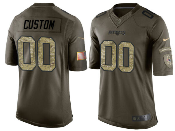 Men's New England Patriots Customized Camo Salute to Service Jersey