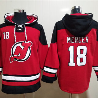 Men's New Jersey Devils #18 Dawson Mercer Red Ageless Must-Have Lace-Up Pullover Hoodie