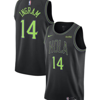 Men's New Orleans Pelicans #14 Brandon Ingram Black City Edition Stitched Basketball Jersey