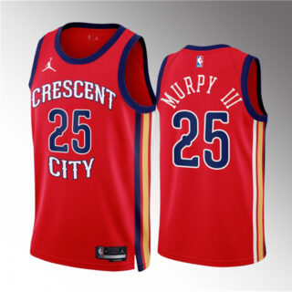 Men's New Orleans Pelicans #25 Trey Murphy III Red 2022 23 Statement Edition Stitched Basketball Jersey