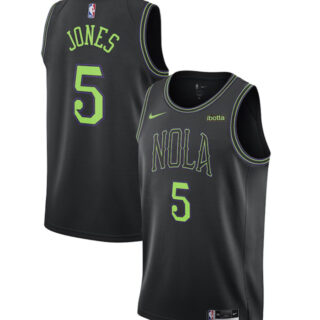 Men's New Orleans Pelicans #5 Herbert Jones Black City Edition Stitched Basketball Jersey