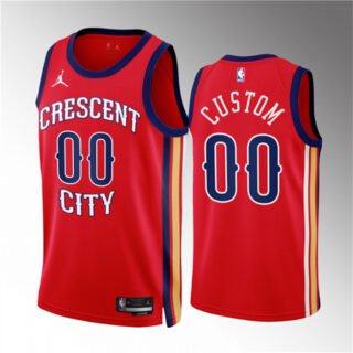 Men's New Orleans Pelicans Active Player Custom Red 2022 23 Statement Edition Stitched Basketball Jersey