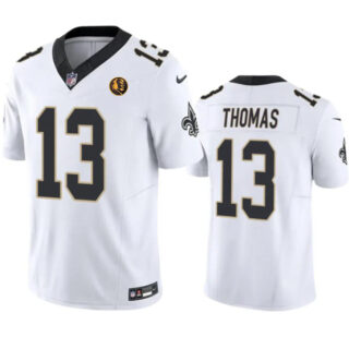 Men's New Orleans Saints #13 Michael Thomas White 2023 F.U.S.E. With John Madden Patch Vapor Limited Stitched Football Jersey