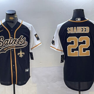 Men's New Orleans Saints #22 Rashid Shaheed BlackWhite 1987 Legacy Cool Base Stitched Baseball Jerseys