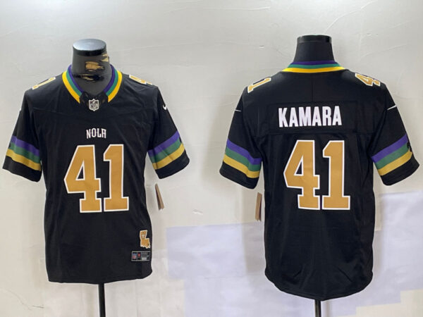 Men's New Orleans Saints #41 Alvin Kamara Black 2024 F.U.S.E. Vapor Limited Stitched Jerseys