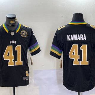 Men's New Orleans Saints #41 Alvin Kamara Black 2024 F.U.S.E. Vapor Limited Stitched Jerseys