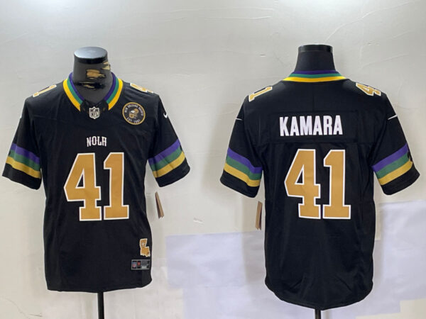 Men's New Orleans Saints #41 Alvin Kamara Black 2024 F.U.S.E. Vapor Limited Stitched Jerseys