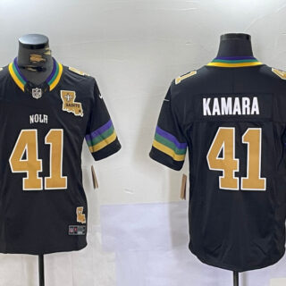 Men's New Orleans Saints #41 Alvin Kamara Black 2024 F.U.S.E. Vapor Limited Stitched Jerseys