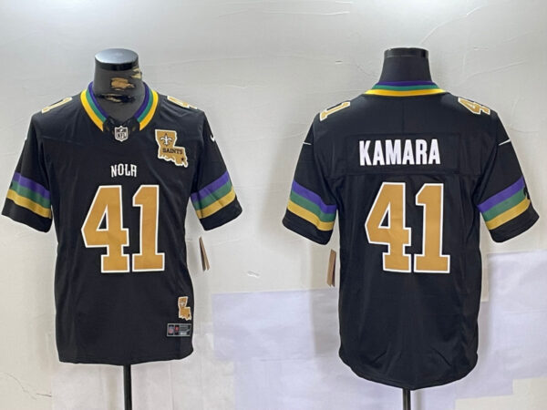 Men's New Orleans Saints #41 Alvin Kamara Black 2024 F.U.S.E. Vapor Limited Stitched Jerseys