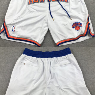 Men's New Yok Knicks White Shorts (Run Small)