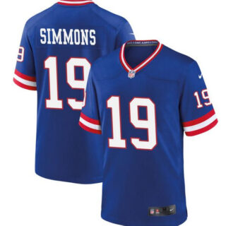 Men's New York Giants #19 Isaiah Simmons Royal Classic Stitched Game Jersey