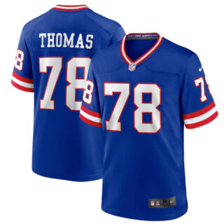 Men's New York Giants #78 Andrew Thomas Royal Classic Retired Player Stitched Game Jersey