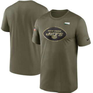 Men's New York Jets 2021 Olive Salute To Service Legend Performance T-Shirt