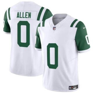 Men's New York Jets #0 Braelon Allen White Classic Alternate Vapor F.U.S.E. Limited Stitched Football Jersey