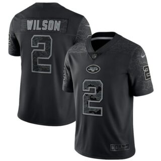 Men's New York Jets #2 Zach Wilson Black Reflective Limited Stitched Football Jersey