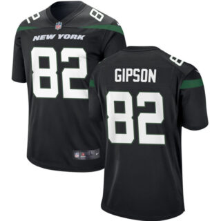 Men's New York Jets #82 Xavier Gipson Black Stitched Jersey