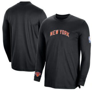 Men's New York Knicks Black 2022 23 Legend On-Court Practice Performance Long Sleeve T-Shirt