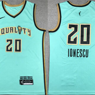 Men's New York Liberties #20 Sabrina Ionescu Teal Stitched Jersey