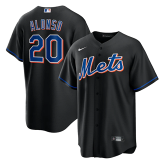Men's New York Mets #20 Pete Alonso 2022 Black Cool Base Stitched Baseball Jersey